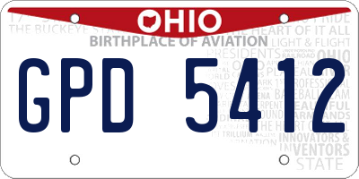 OH license plate GPD5412