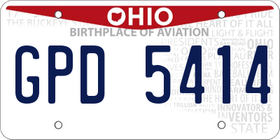 OH license plate GPD5414