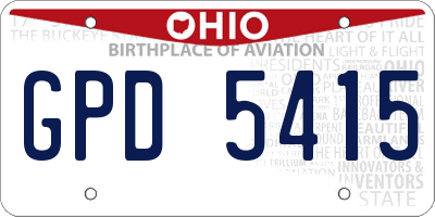OH license plate GPD5415