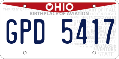 OH license plate GPD5417