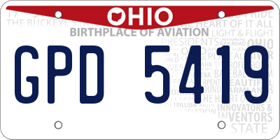 OH license plate GPD5419