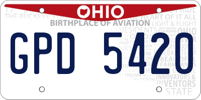 OH license plate GPD5420