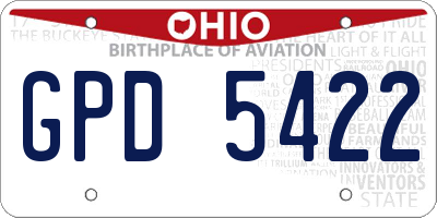 OH license plate GPD5422