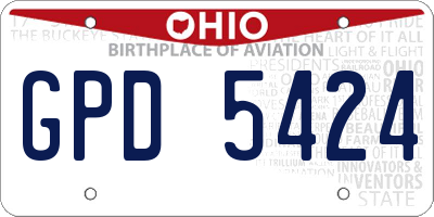 OH license plate GPD5424