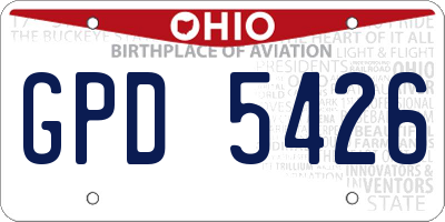 OH license plate GPD5426