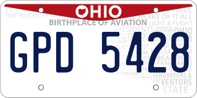 OH license plate GPD5428