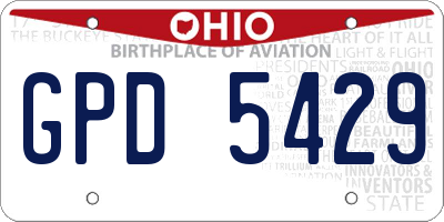 OH license plate GPD5429
