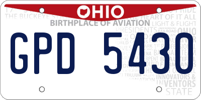 OH license plate GPD5430