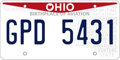 OH license plate GPD5431