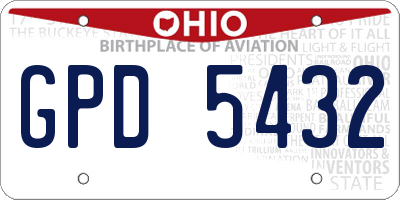 OH license plate GPD5432