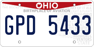 OH license plate GPD5433
