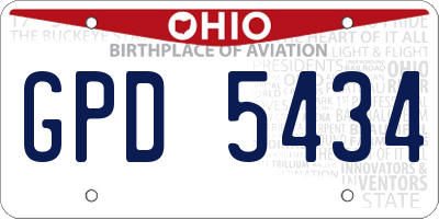 OH license plate GPD5434
