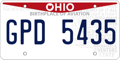OH license plate GPD5435