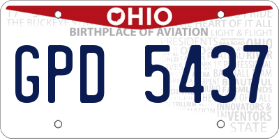 OH license plate GPD5437