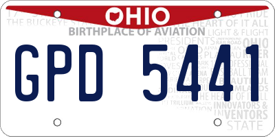OH license plate GPD5441