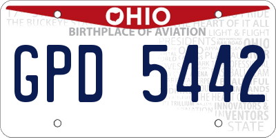 OH license plate GPD5442