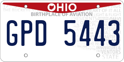 OH license plate GPD5443