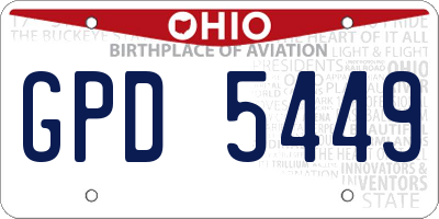 OH license plate GPD5449