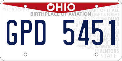 OH license plate GPD5451