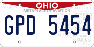 OH license plate GPD5454