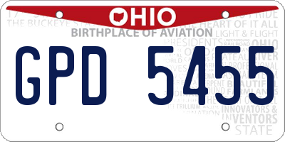 OH license plate GPD5455