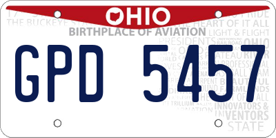 OH license plate GPD5457