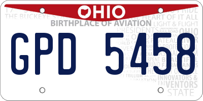 OH license plate GPD5458