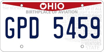 OH license plate GPD5459