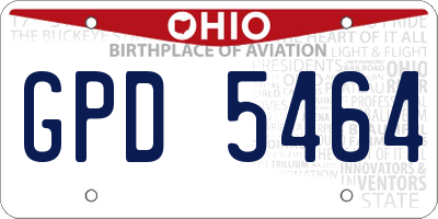 OH license plate GPD5464
