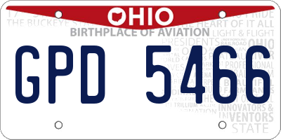 OH license plate GPD5466