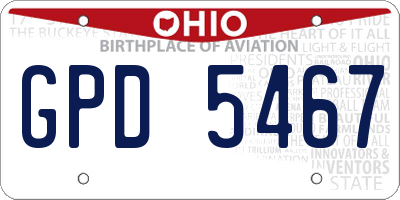 OH license plate GPD5467