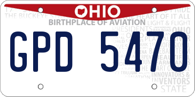 OH license plate GPD5470