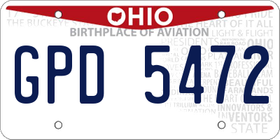OH license plate GPD5472