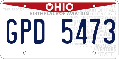 OH license plate GPD5473