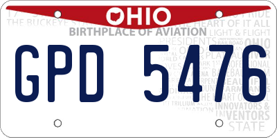 OH license plate GPD5476
