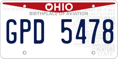 OH license plate GPD5478