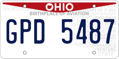 OH license plate GPD5487