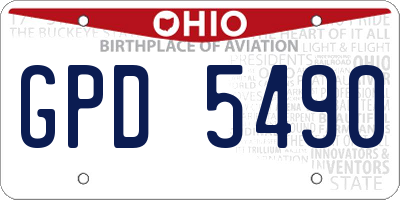 OH license plate GPD5490