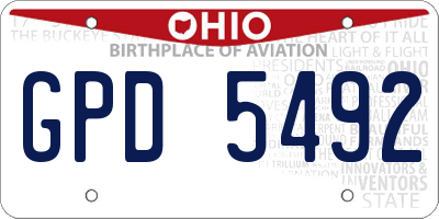 OH license plate GPD5492