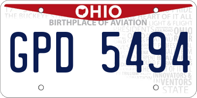 OH license plate GPD5494