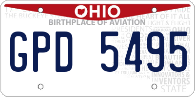 OH license plate GPD5495
