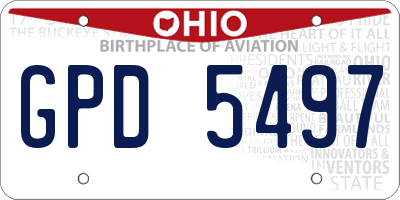 OH license plate GPD5497
