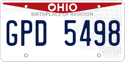OH license plate GPD5498