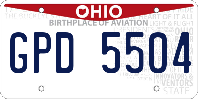 OH license plate GPD5504
