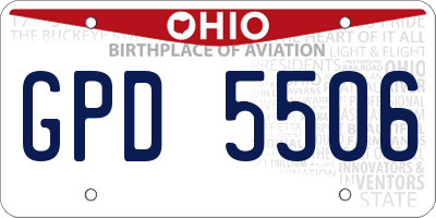 OH license plate GPD5506