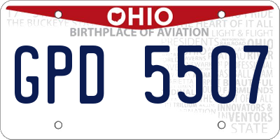 OH license plate GPD5507
