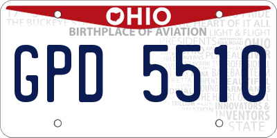 OH license plate GPD5510