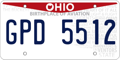 OH license plate GPD5512