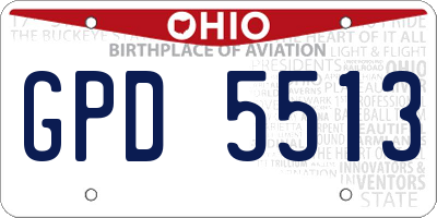 OH license plate GPD5513