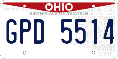 OH license plate GPD5514